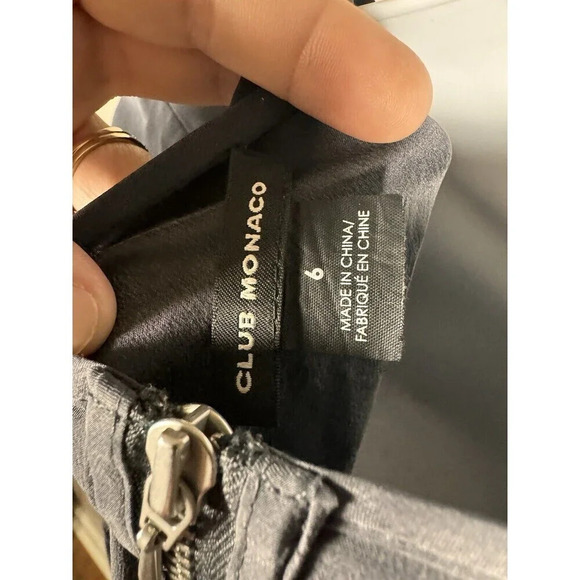 Club Monaco Gray 100% Silk Shorts Romper 3/4 Sleeve Minimalist Neutral Classy 6 - Picture 4 of 7